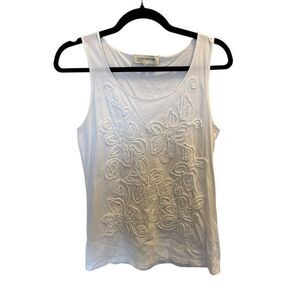 Jones New York Sport white floral tank top small